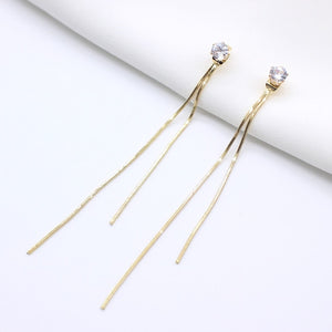 Silver Plated Dangle Hanging Gem Stone Earrings