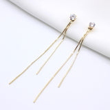 Silver Plated Dangle Hanging Gem Stone Earrings