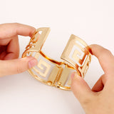Fashion Geometric Hollow Wide Metal Bangle