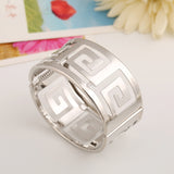 Fashion Geometric Hollow Wide Metal Bangle