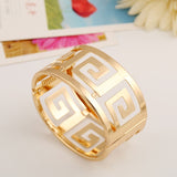 Fashion Geometric Hollow Wide Metal Bangle