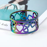 Fashion Geometric Hollow Wide Metal Bangle