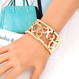 Fashion Geometric Hollow Wide Metal Bangle