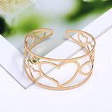 Fashion Geometric Hollow Wide Metal Bangle
