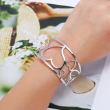 Fashion Geometric Hollow Wide Metal Bangle