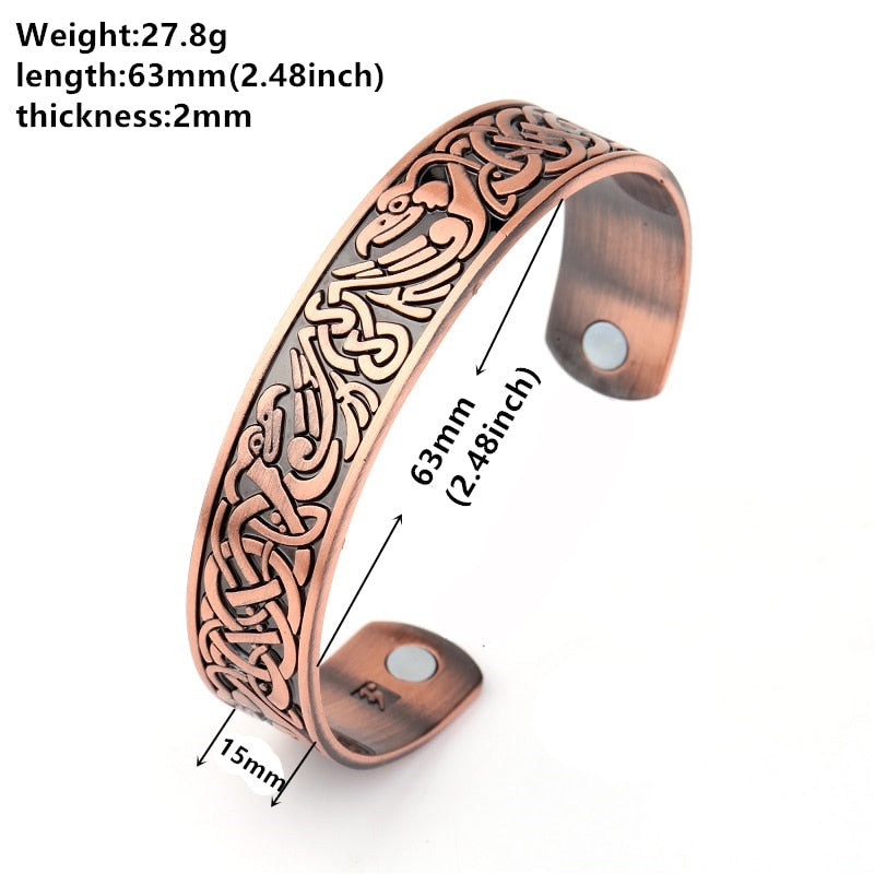 Antique Copper Tone Magnetic Therapy Bracelets