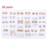 Mixed Styles Rhinestone Sun Flower Geometric Animal Plastic Stud Earrings Set