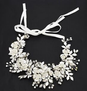 Luxury Tiara Silver Pearl Headbands