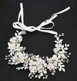 Luxury Tiara Silver Pearl Headbands