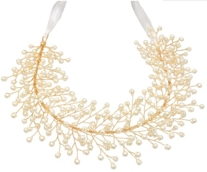 Luxury Tiara Silver Pearl Headbands