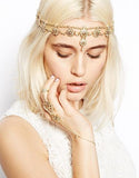 Pearl Tassel Flower Stretch Headband