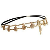 Pearl Tassel Flower Stretch Headband