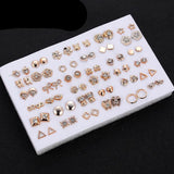 Mixed Styles Rhinestone Sun Flower Geometric Animal Plastic Stud Earrings Set