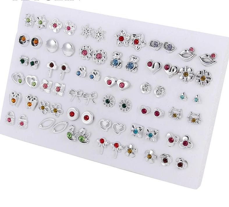 Mixed Styles Rhinestone Sun Flower Geometric Animal Plastic Stud Earrings Set