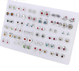 Mixed Styles Rhinestone Sun Flower Geometric Animal Plastic Stud Earrings Set