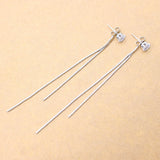 Silver Plated Dangle Hanging Gem Stone Earrings