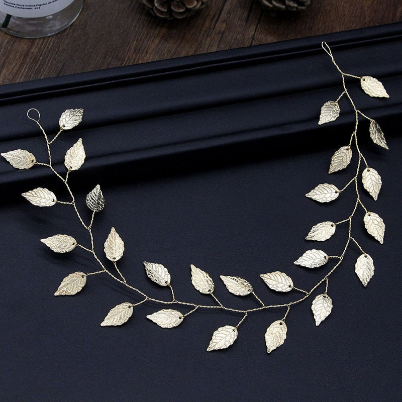 Fashion Gold Leaf Copper Metal Headband