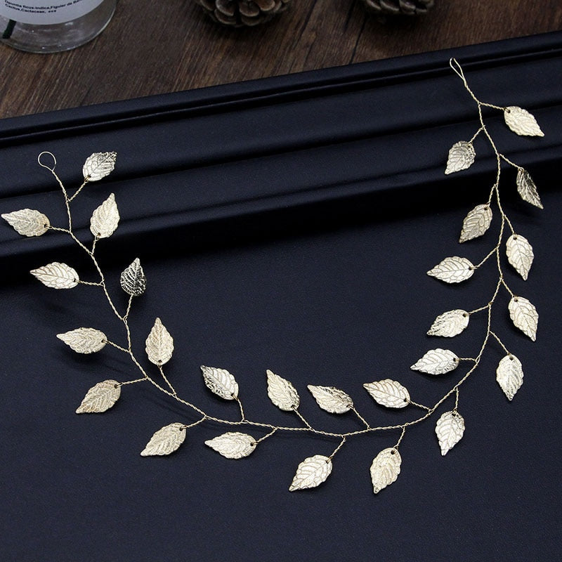 Fashion Gold Leaf Copper Metal Headband