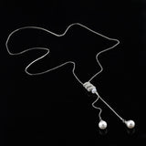 High Quality Tassel Rhinestone Crystal Pearl Long Chain Necklace