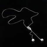 High Quality Tassel Rhinestone Crystal Pearl Long Chain Necklace