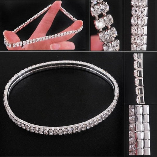 Boho Crystal Elastic Stretch Anklets