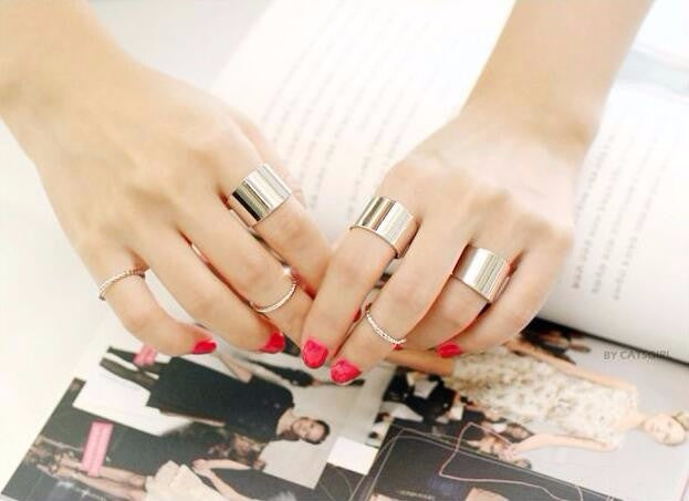 6Pcs Fashion Gold and Silver color Finger Knuckle Ring Set