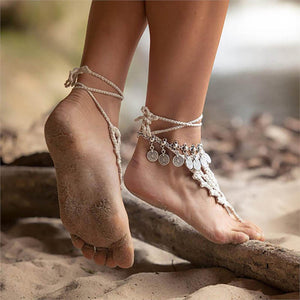 Bohemia Summer Tassel Vintage Charm Coin Anklets