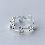 Silver Branch Leaves Knuckle Toe Rings Adjustable