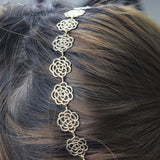 Lovely Metallic Women Rose Flower Head Band