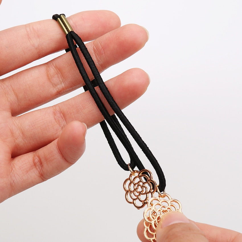 Lovely Metallic Women Rose Flower Head Band