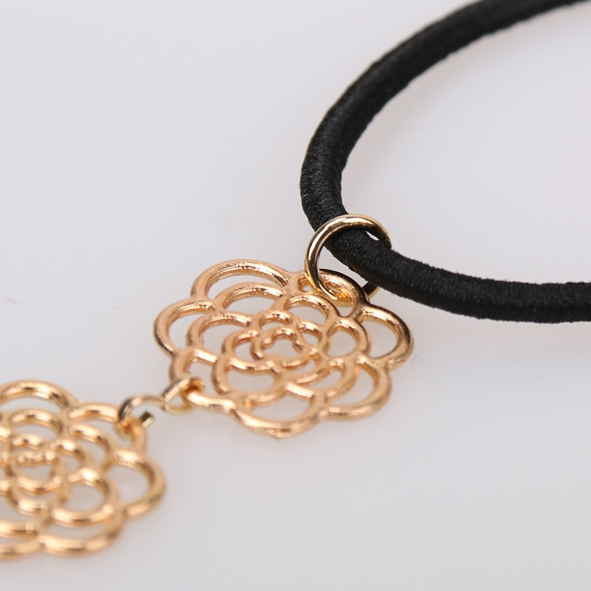 Lovely Metallic Women Rose Flower Head Band