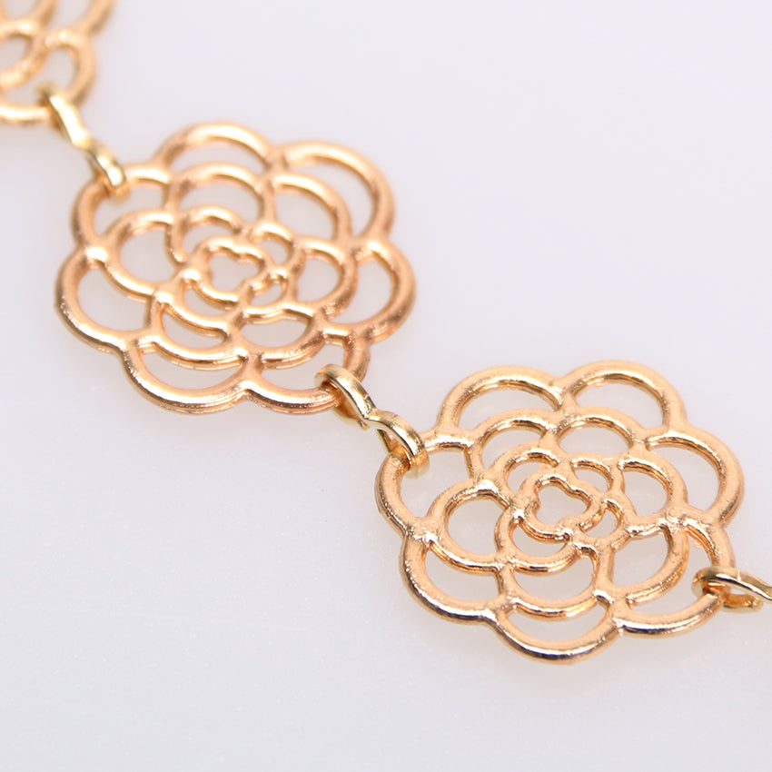 Lovely Metallic Women Rose Flower Head Band