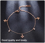 Gold Flower Crystal Foot Anklet