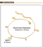 Gold Flower Crystal Foot Anklet