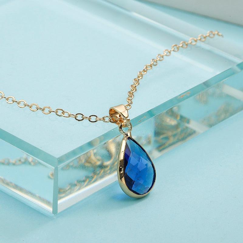 Waterdrop Crystal Pendant Necklace