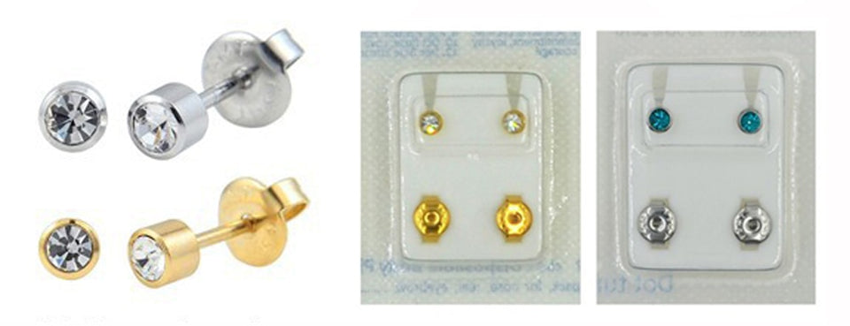 24K Plated Birthstone Stud Earrings
