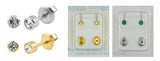 24K Plated Birthstone Stud Earrings
