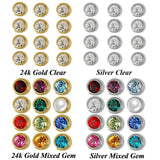 24K Plated Birthstone Stud Earrings