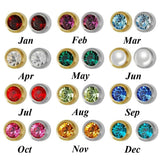 24K Plated Birthstone Stud Earrings