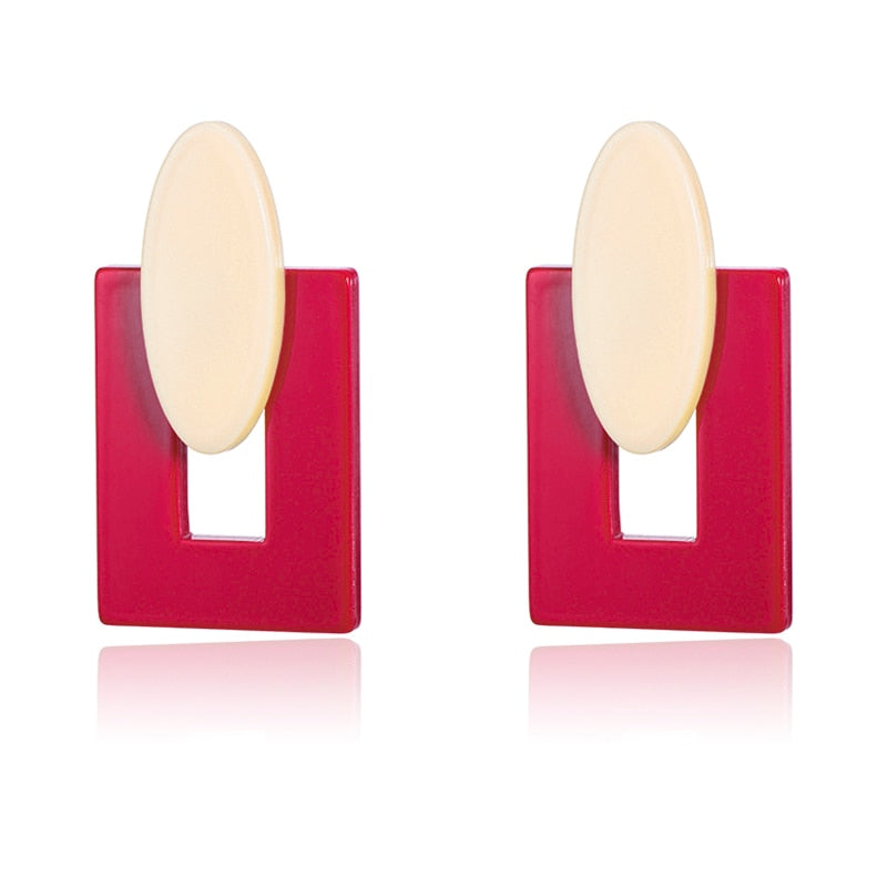 Geometric Acrylic Earrings Big Statement Earrings