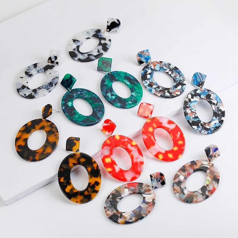 Geometric Acrylic Earrings Big Statement Earrings