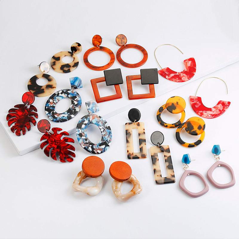 Geometric Acrylic Earrings Big Statement Earrings