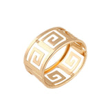 Fashion Geometric Hollow Wide Metal Bangle