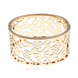 Fashion Geometric Hollow Wide Metal Bangle
