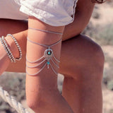 Boho Ethnic Beads Multilayer Tassel Anklet
