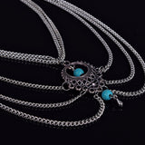 Boho Ethnic Beads Multilayer Tassel Anklet