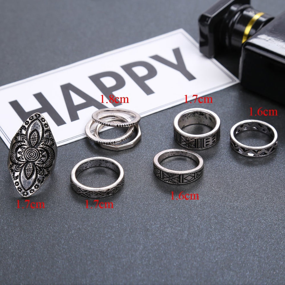 5pcs High Quality Bohemia Style Rings Set