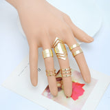 5pcs Trendy Bague Punk Joint Circle Mid-Finger Rings Set