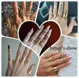 5pcs Trendy Bague Punk Joint Circle Mid-Finger Rings Set