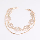 Golden Hollow Leaf Head Chain